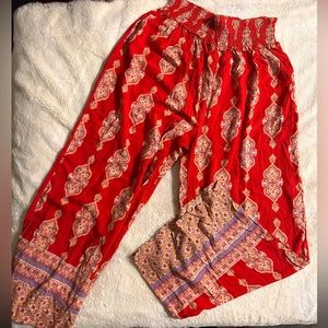 Red flare pants !